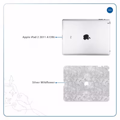 برچسب پوششی ماهوت مدل Silver-Wildflower مناسب برای تبلت اپل iPad 2 2011 A1396