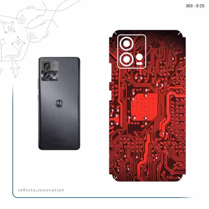 برچسب پوششی ماهوت مدل Red_Printed_Circuit_Board مناسب برای گوشی موبایل موتورولا Edge 30 Fusion