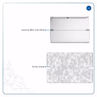 برچسب پوششی ماهوت مدل Army-Snow مناسب برای تبلت لنوو Miix 510 2016