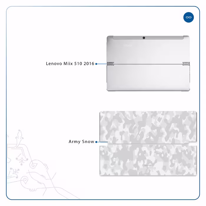 برچسب پوششی ماهوت مدل Army-Snow مناسب برای تبلت لنوو Miix 510 2016
