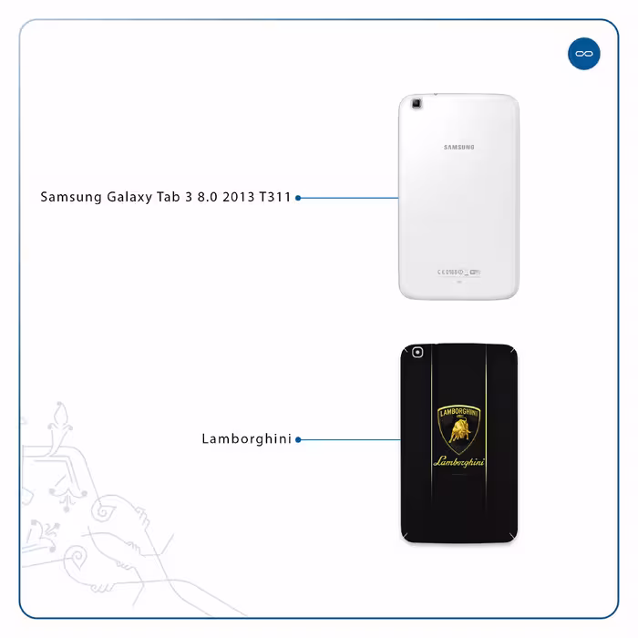 برچسب پوششی ماهوت مدل Lamborghini مناسب برای تبلت سامسونگ Galaxy Tab 3 8.0 2013 T311