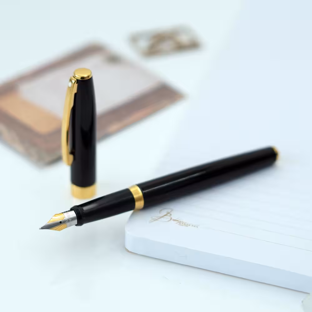 خودنویس شیفر ساگاریس مشکی گیره طلایی SHEAFFER Sagaris FP black with GT