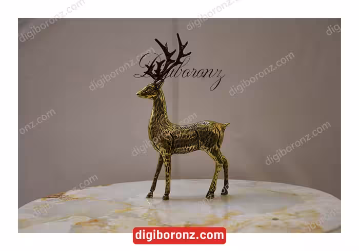 مجسمه برنجی برنزی گوزن ایستاده