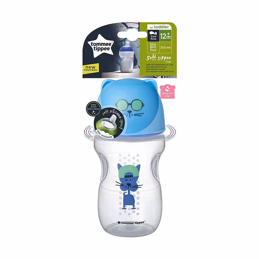 لیوان آبمیوه خوری 12  ماه تامی تیپی tommee tipee ظرفیت 300 میلی لیتر