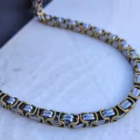 زنجیر بیزانس 8 میل نقره ای طلایی