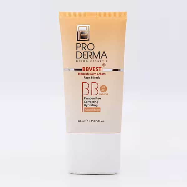 کرم پوشاننده و مرطوب کننده رنگی صورت پرودرما مدل Bbvest حجم 40 میلی لیتر