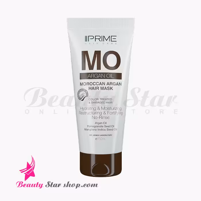 ماسک مو بدون سولفات تقویت کننده آرگان پرایم مناسب مو رنگ شده و آسیب دیده حجم 150 میلی لیتر