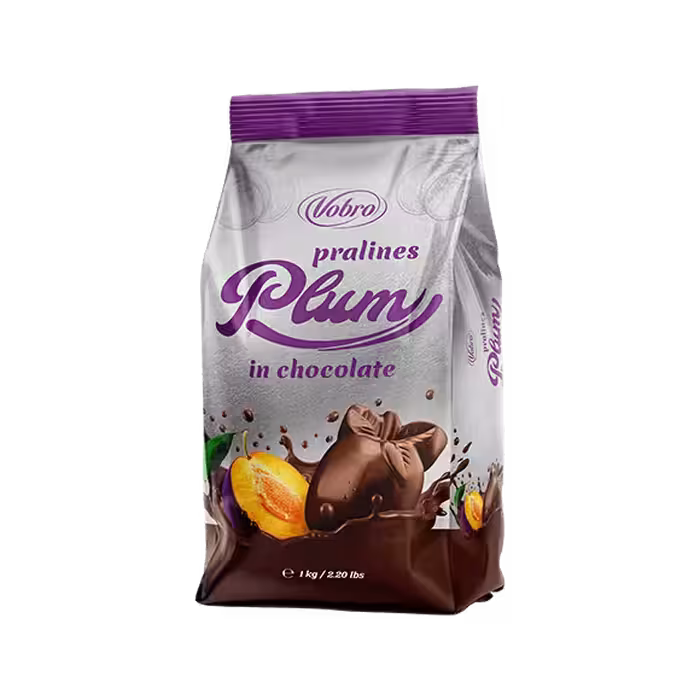 شکلات پرالینز وبرو با کرم شکلاتی و آلو بسته 1 کیلویی | Vobro Pralines Plum In Chocolate