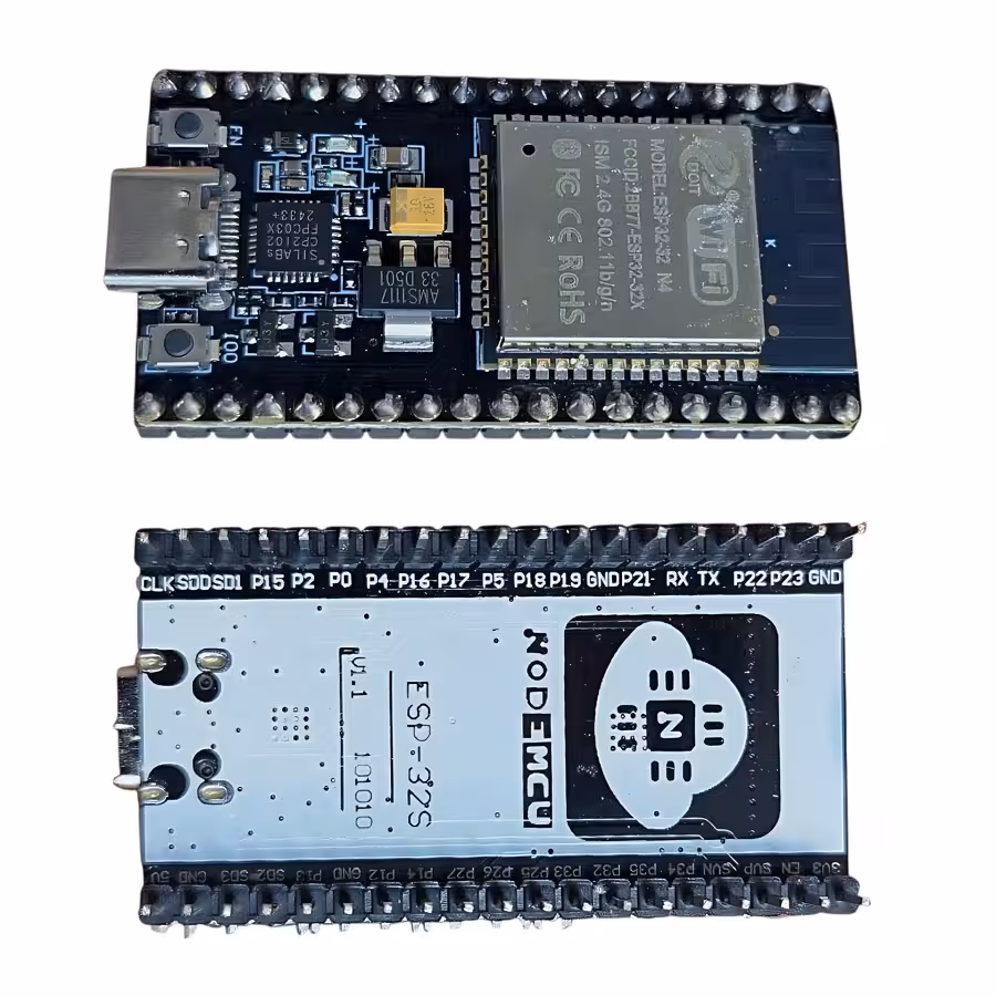 برد توسعه NodeMCU ESP-32S با مبدل CP2102 دارای بلوتوث و وای فای داخلی 38 پایه با رابط USB Type-C