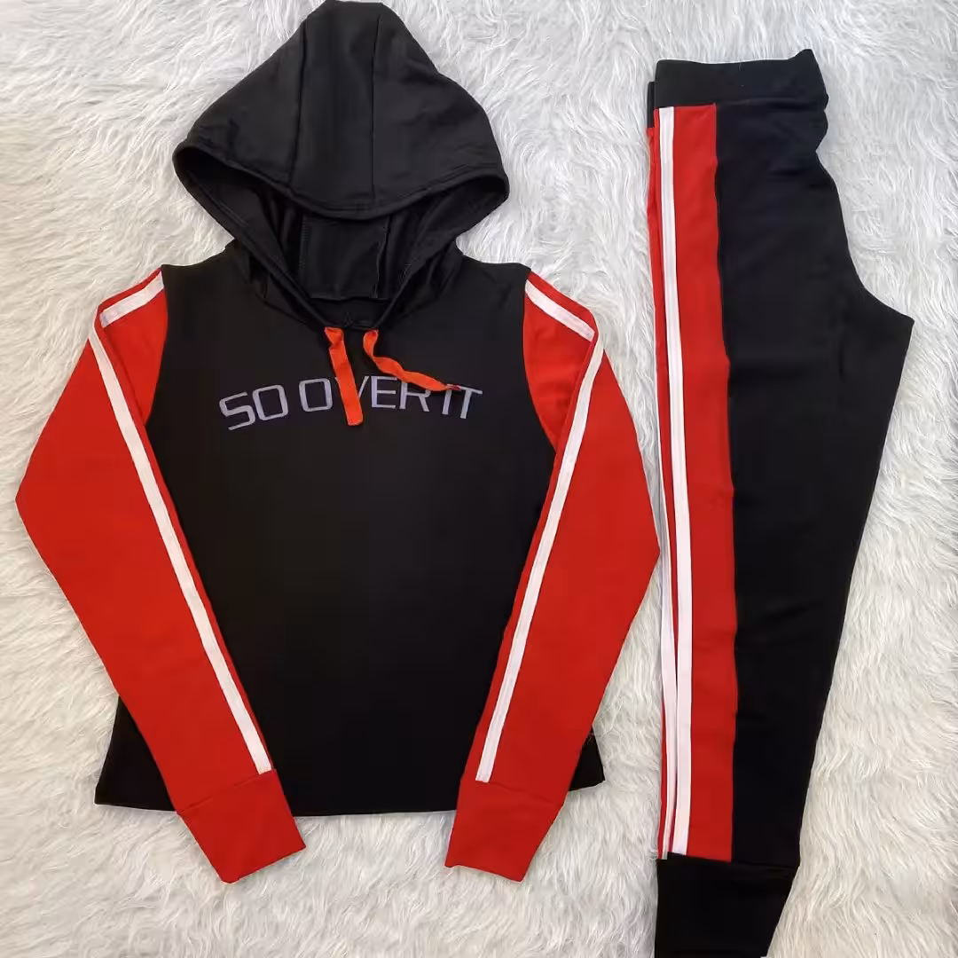 ست سوییشرت شلوار کلاهدار زنانه دخترانه (قبل از سفارش موجودی گرفته شود)