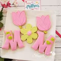 پک کوکی دکوراتیو (رویال آیسینگ) طرح MOM مناسب هدیه روز مادر