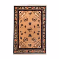 گبه ماشینی دنیای فرش کد 547GE زمینه بژ