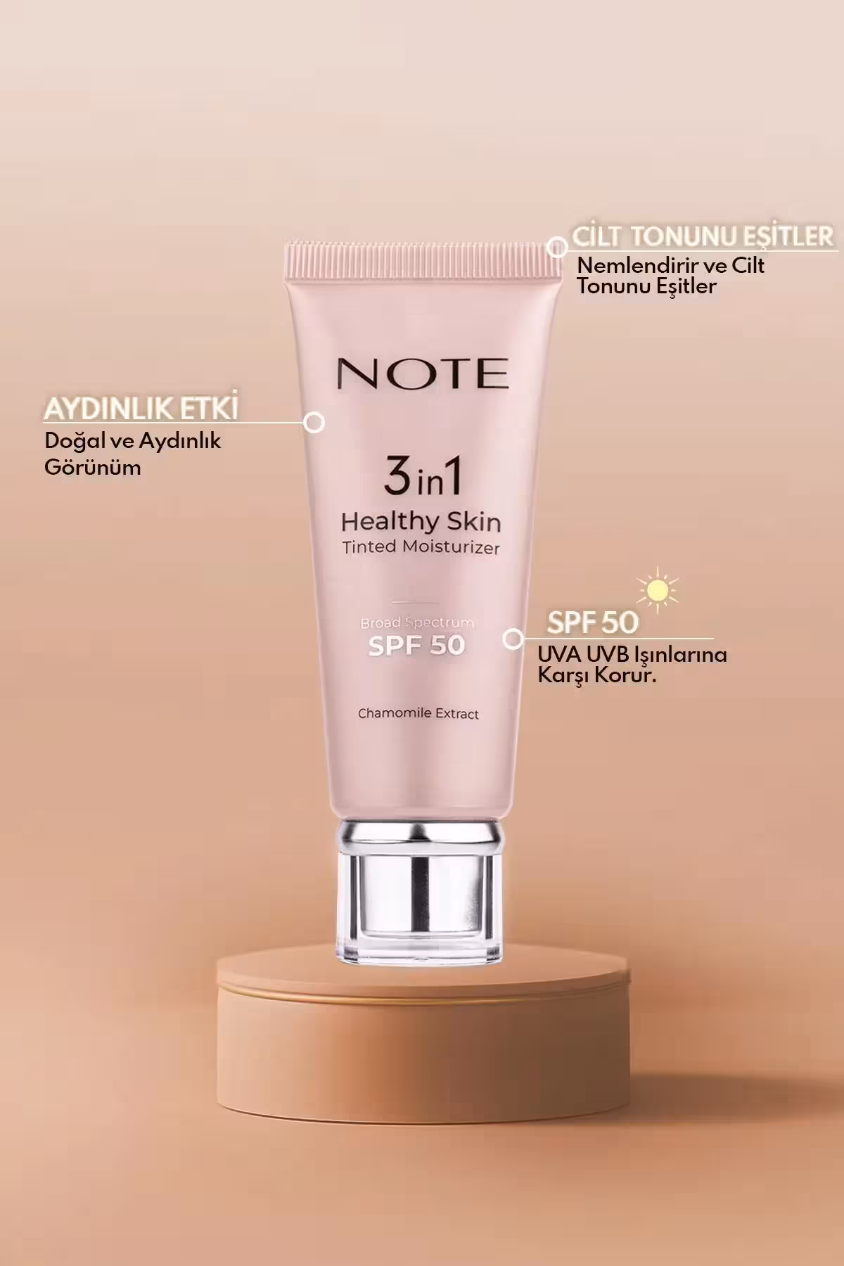 کرم مرطوب کننده رنگی 3 در 1 پوست Note با SPF 50 کرم روشن کننده - 1789