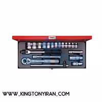 جعبه بکس 3/8 درایو میلیمتری کوتاه 12 گوش 20 عددی (22 -6) کینگ تونی