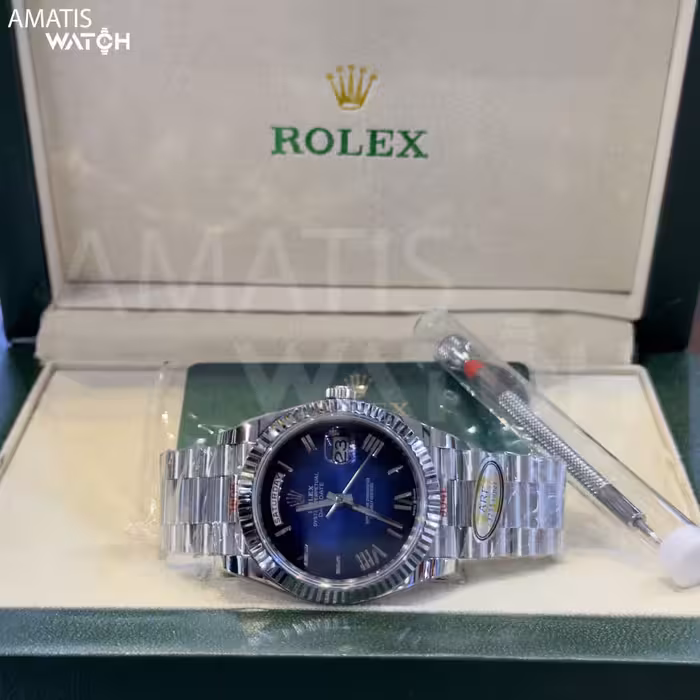 ساعت مچی مردانه رولکس کیفیت مستر کلین Rolex Day-Date Blue ombré Dial