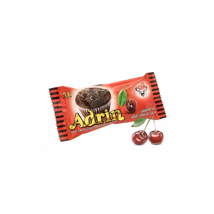 کیک خیس دوقلو کاکائو مغز آلبالویی آدرین 65 گرمی