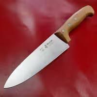 چاقو زنجان چاقوی آشپزخانه استیل فولاد ضدزنگ طول کل چاقو 30سانت طول تیغه 16سانت برند اصلی حیدری سایز شش چوب راش  وزن 130گ