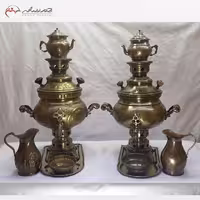 سماور ذغالی طرح نادیا ظرفیت 2 لیتری و بدنه برنجی کار شده با ضمانت 12 ماهه