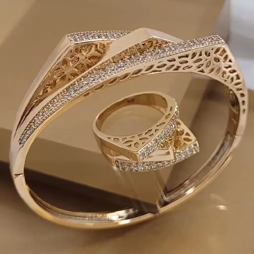 ست دستبند انگشتر،برندژوپینگ،نیم ست،رنگ ثابت💍