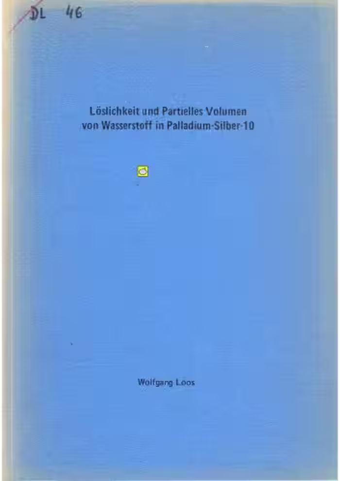 خرید و دانلود نسخه کامل کتاب Löslichkeit und partielles volumen von Wasserstoff in Palladium-Silber-10 [thesis]