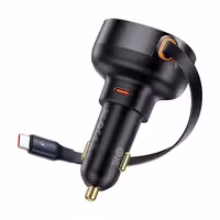 شارژر فندکی 60 وات بیسوس مدل Retractable به همراه کابل USB-C | کالا مکس