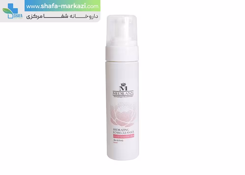فوم شستشوی صورت و بدن مدیلن مناسب پوست خشک و حساس | Medilann purifying foam cleanser dry to sensitive skin