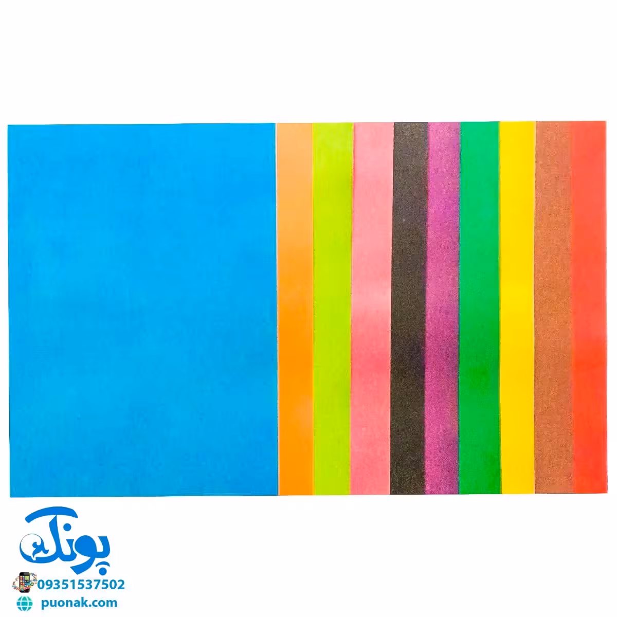 بسته مقوا رنگی  A4  رنگ جور بسته 10 عددی برای کاردستی