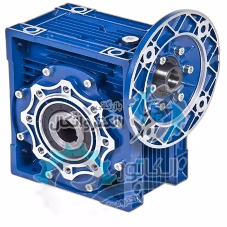 گیربکس حلزونی کتابی NMRV چینی سایز 90 نسبت 25 فلنج ورودی 28 قطر شفت خروجی 35 میلیمتر فلنج 112B14