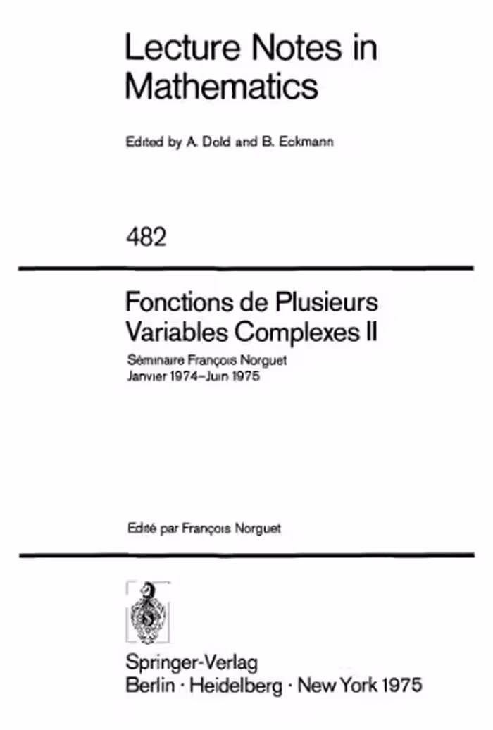 خرید و دانلود نسخه کامل کتاب Fonctions De Plusieurs Variables Complexes II