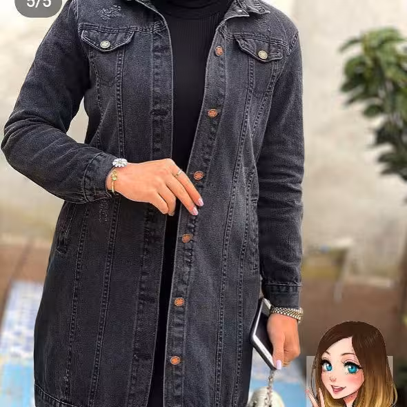 کت جین زنانه پاییزه جنس جین اصلی درجه یک قد 90