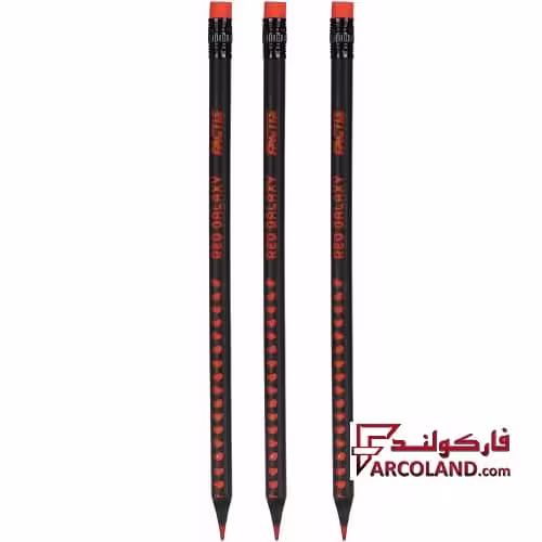 مداد قرمز فکتیس پاک کن دار مدل Red Galaxy بسته 3 عددی