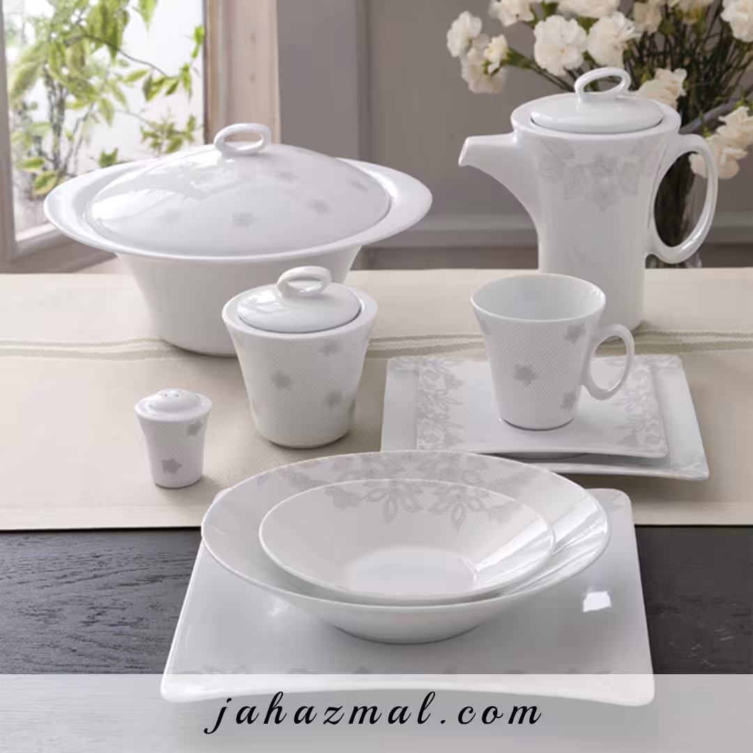 سرویس چینی زرین طرح حریر 97 پارچه