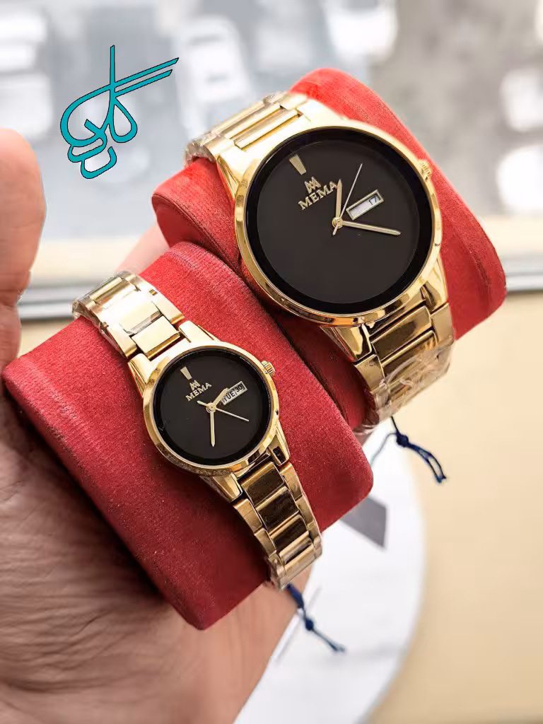 خرید ست ساعت مردانه و زنانه مارک mema کیفیت عالی 2 تقویم رنگ ثابت کد 2115605 - ردگل
