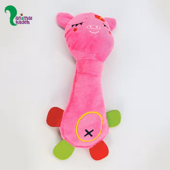 اسباب بازی عروسکی مخملی سگ و گربه طرح خوک
