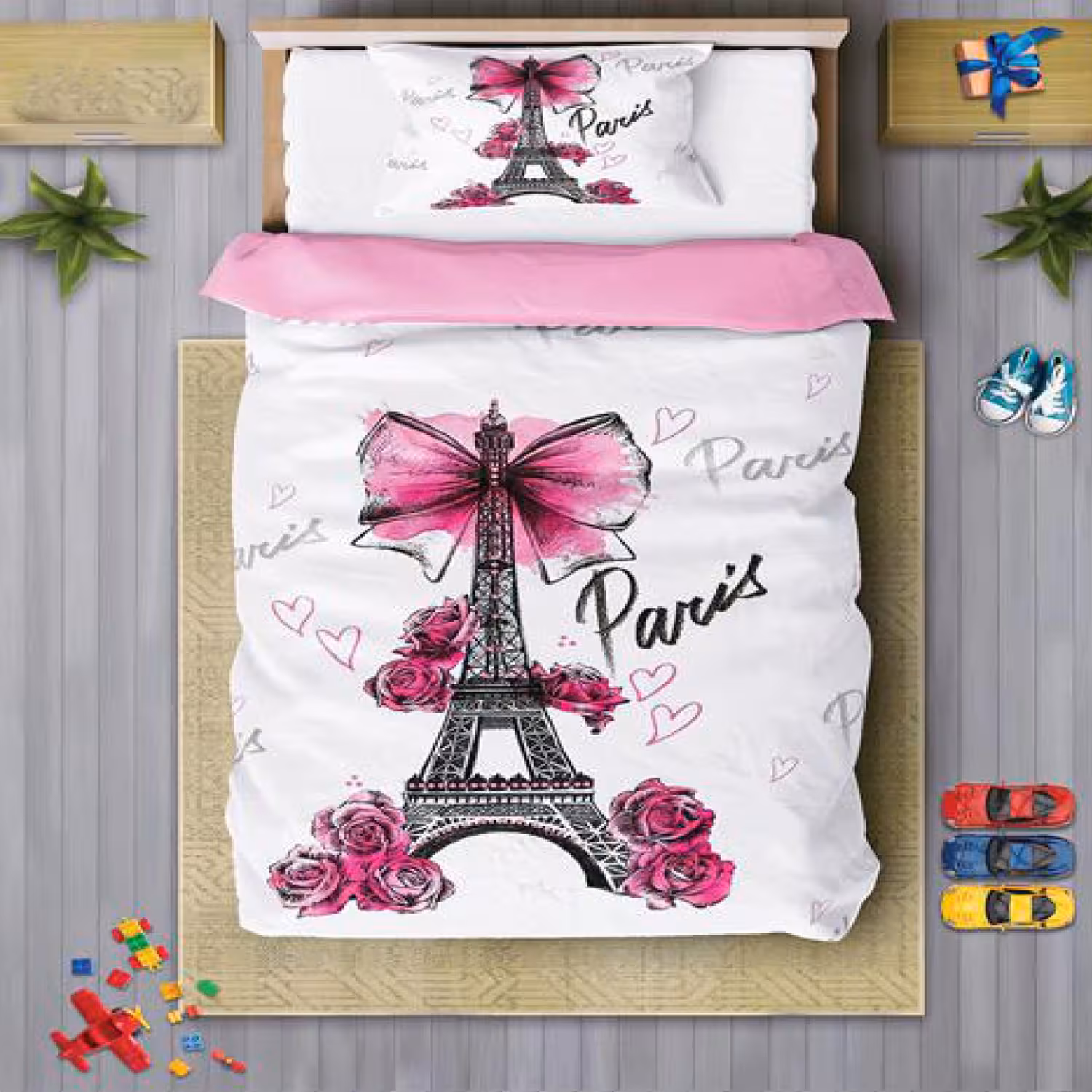 سرویس روتختی دخترانه چیداری مدل 7103 یک نفره چهار تکه