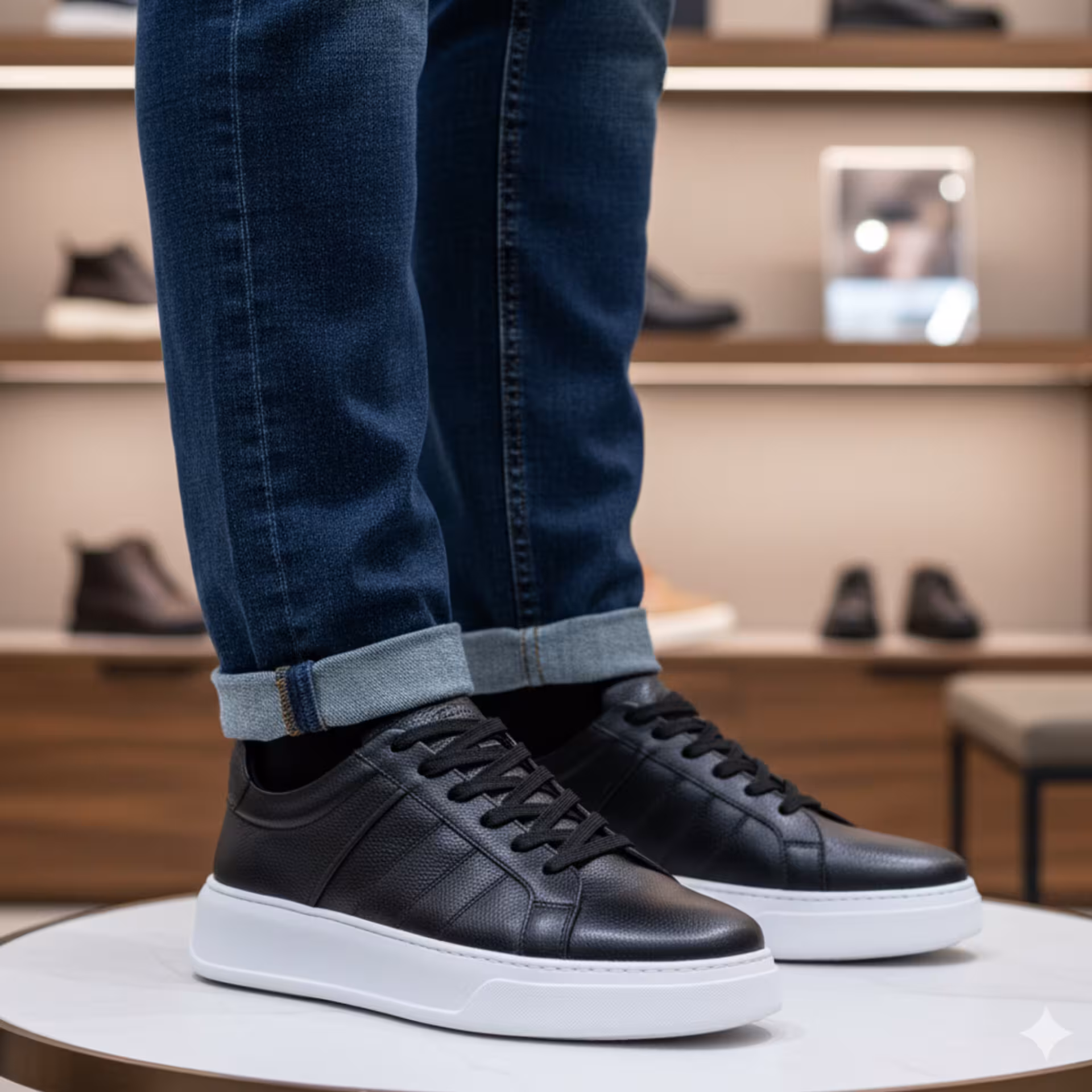 کفش چرم مردانه ونس کد VN007BK رنگ مشکی