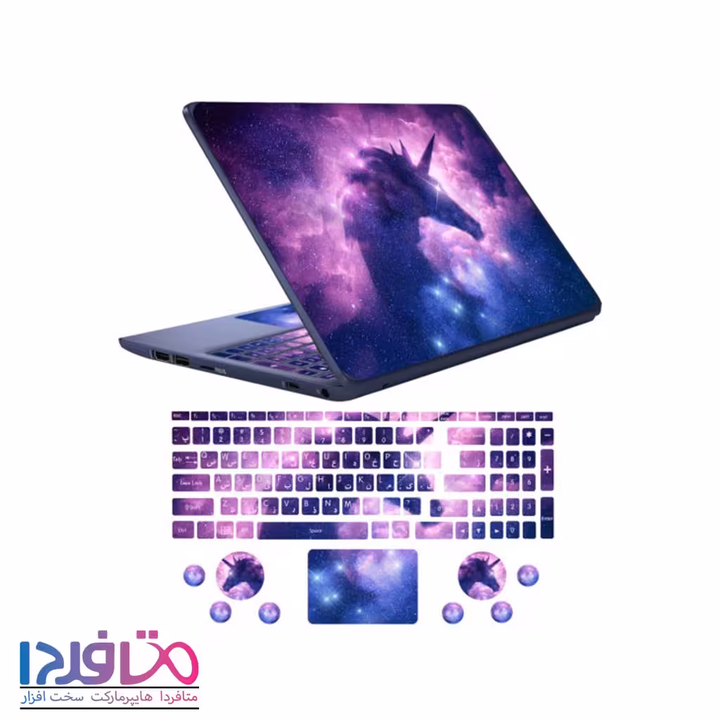 استیکر لپ تاپ مدل space unicorn 1