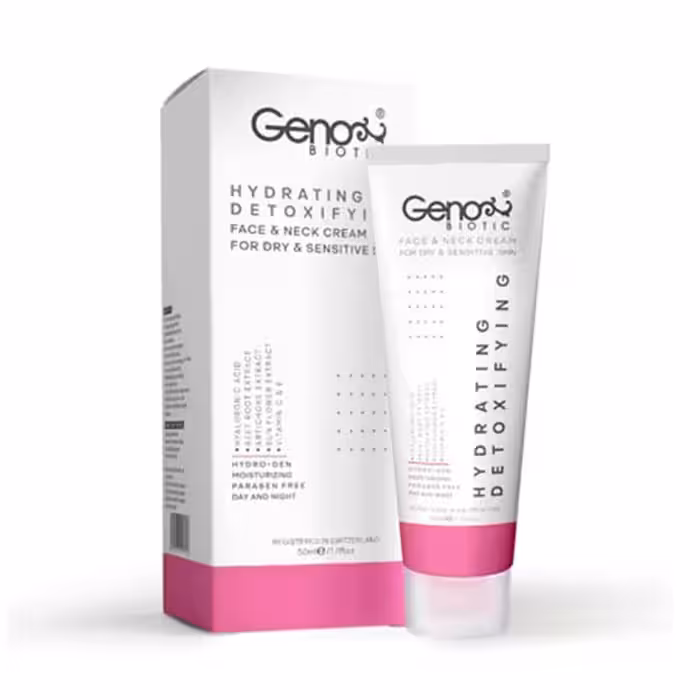 ژنوبایوتیک کرم رطوبت رسان صورت و گردن پوست خشک و حساس 50 میلی لیتر - داروکاو
