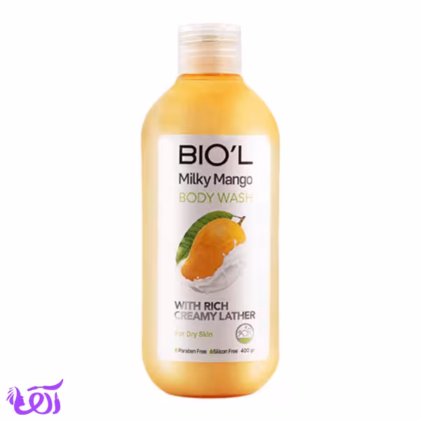 شامپو بدن بیول حاوی عصاره شیر و انبه مناسب پوست خشک حجم 400ML