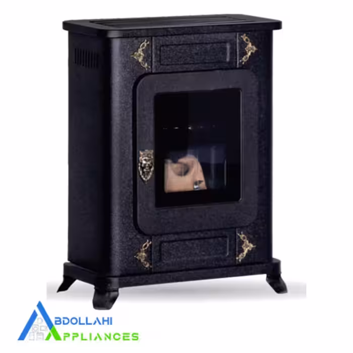بخاری گازی جنرال شهر 24000 مدل طرح شومینه مشکی