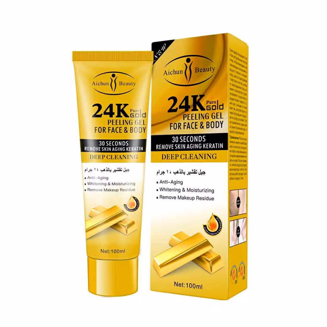 اسکراب صورت و بدن Aichun Beauty ایچون بیوتی مدل طلا 100 میل