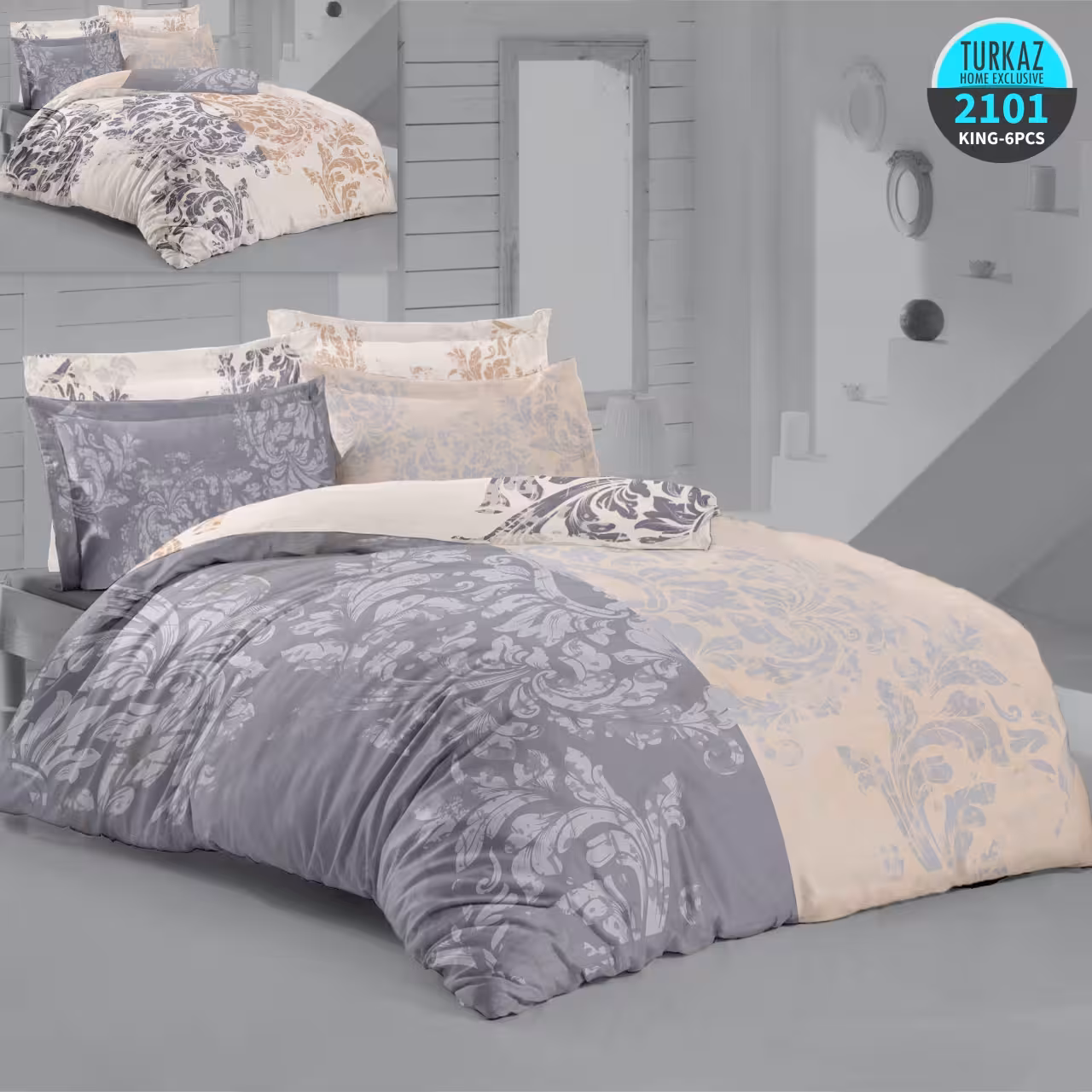 ست روتختی ترک آز کد 2101 دونفره 6 تکه