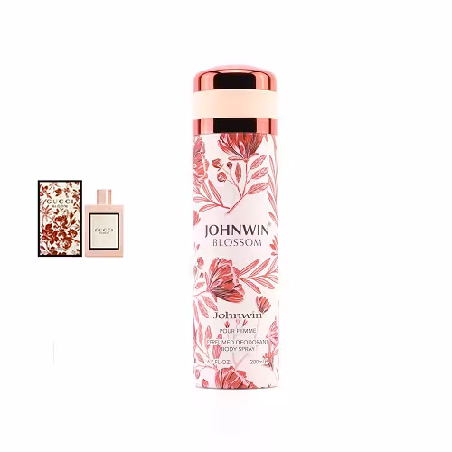 اسپری بدن ضد تعریق جانوین رایحه ادکلن زنانه گوچی بلوم  | Gucci Bloom Johnwin Body Spray حجم 200 میل(شرکتی)