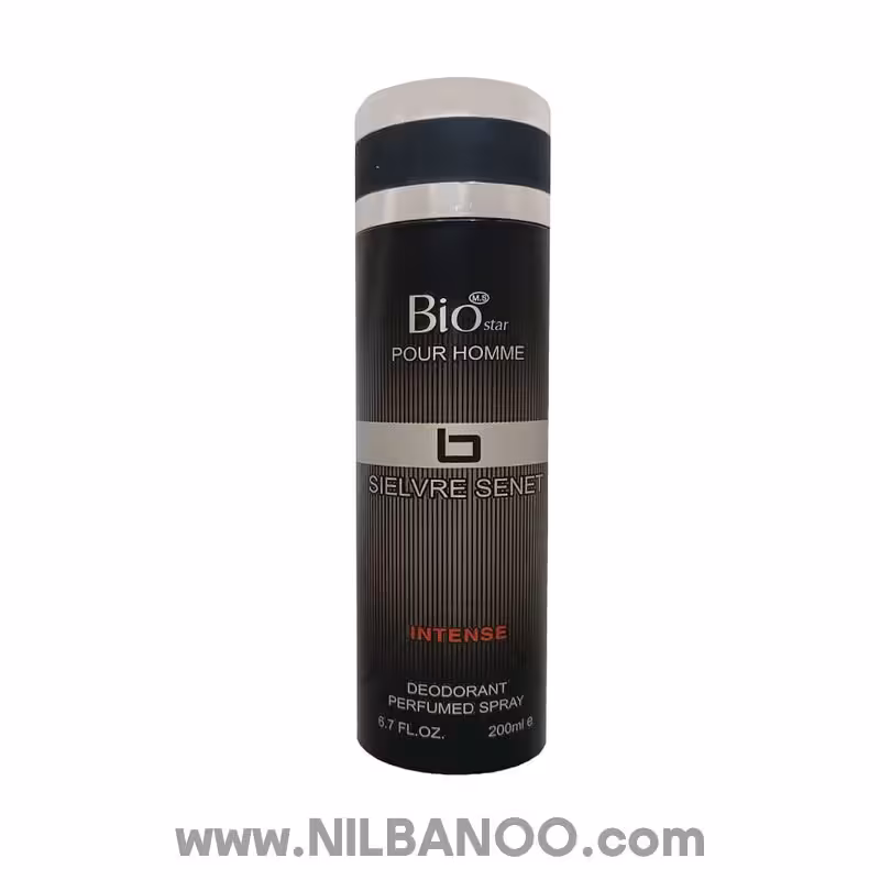 اسپری بدن مردانه بیو استار مدل سیلور سنت SIELVRE SENET حجم 200 میل