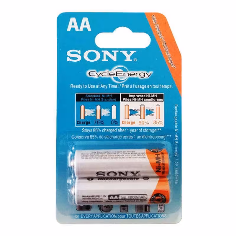 باتری دوتایی قلمی شارژی Sony Cycle Energy NH-HR15-51 AA 4600mAh