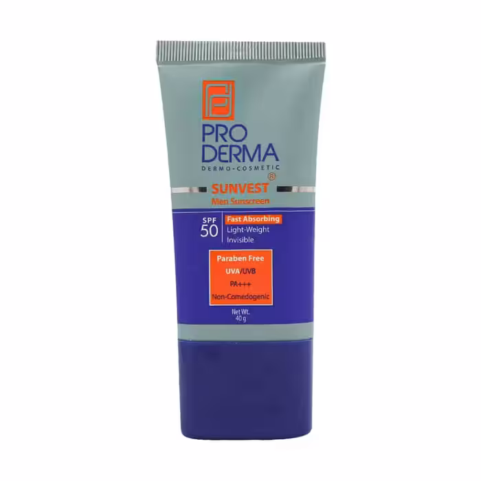 کرم ضد آفتاب فاقد چربی آقایان SPF50 پرودرما 40 میلی لیتر