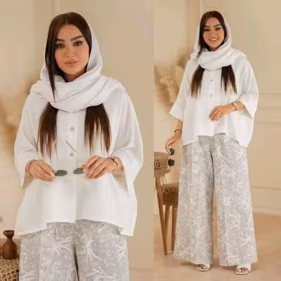ست جذاب صوفیا تونیک شلوار شانتون ترند 89597