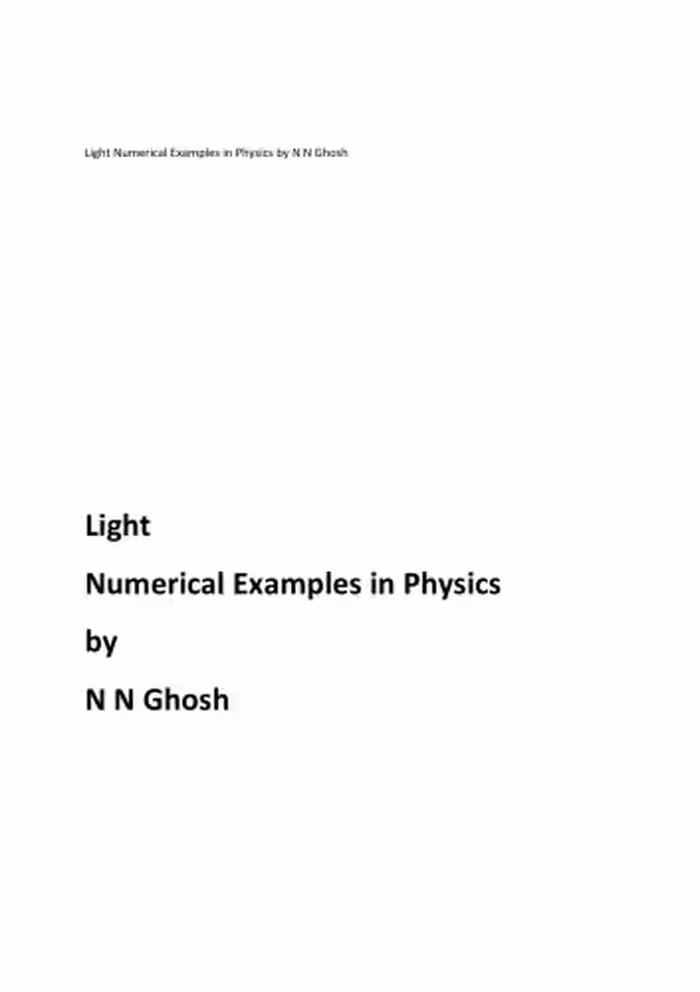 خرید و دانلود نسخه کامل کتاب Light Numerical Examples in Physics by N N Ghosh