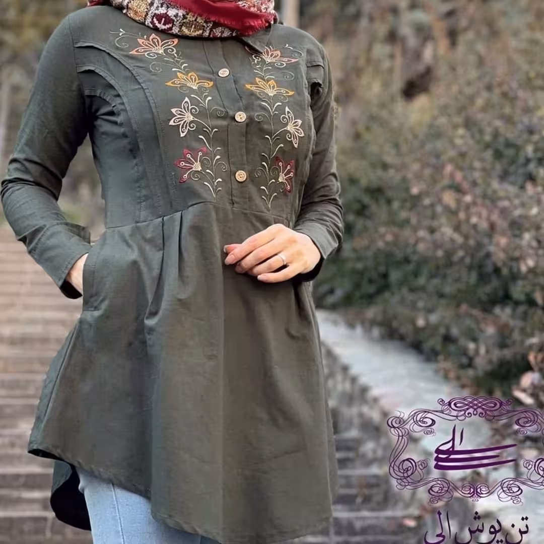 تونیک گلدوزی شده لاله