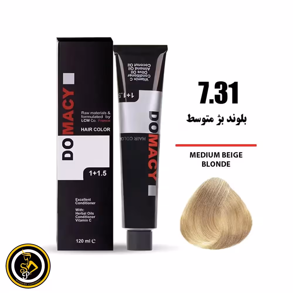رنگ مو بلوند بژ متوسط دوماسی شماره 7.31
